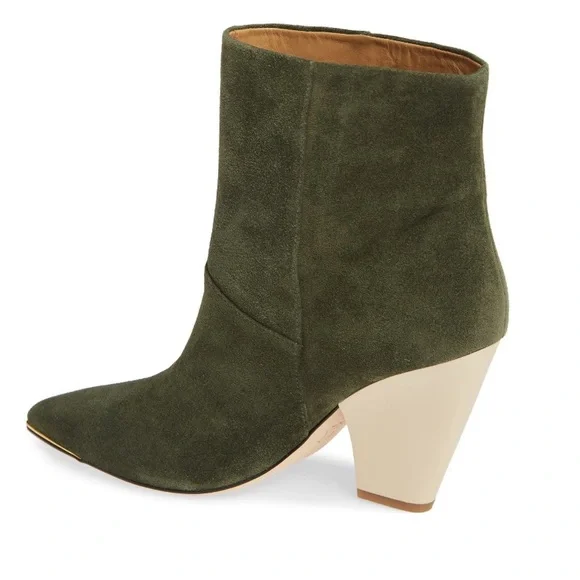NEW Tory Burch Lila Ankle Bootie Olive Suede Size 9.5 - Picture 3 of 15
